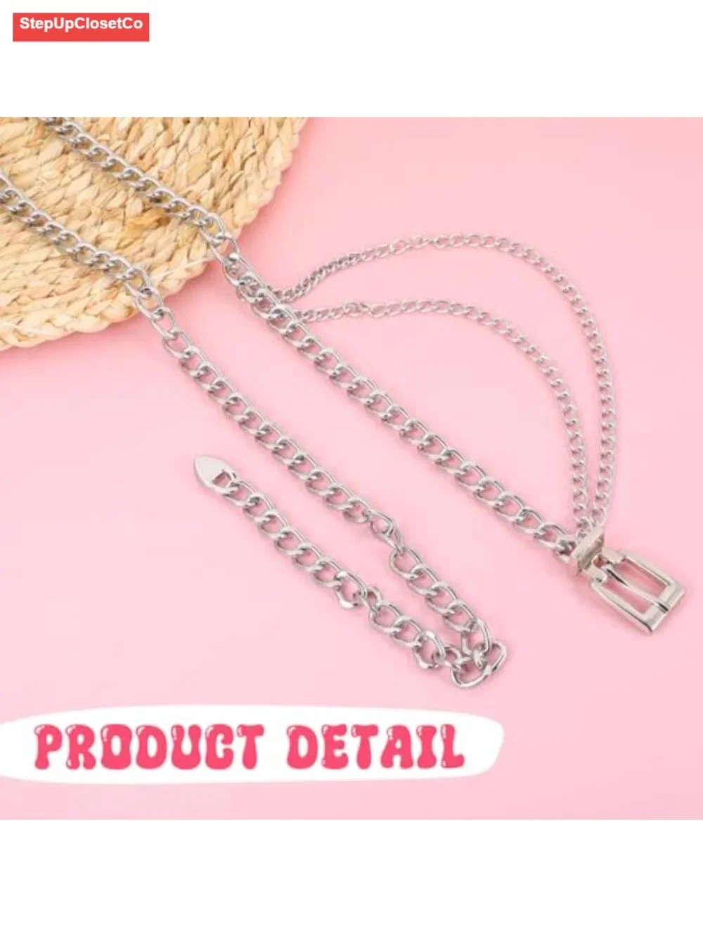 Adjustable Multilayer Metal Waist Chain Belt for Women